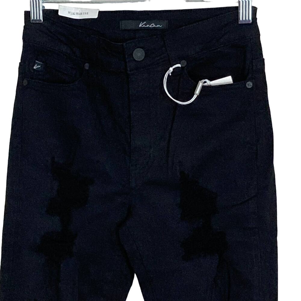 KanCan Jeans Ripped Shredded Skinny Women's Size 3/25 High Rise Waist Black NWT - Picture 5 of 16